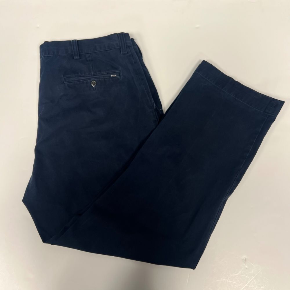 Polo Men's Classic Navy Blue Cotton Chino Pants Casual Dress Trousers **38x30